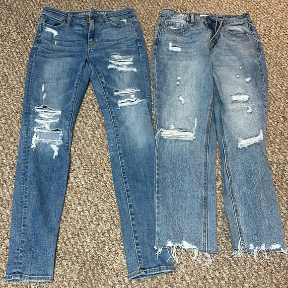 Bundle of size 3-4 Skinny and Straight High Waist ripped Jeans - Picture 1 of 8